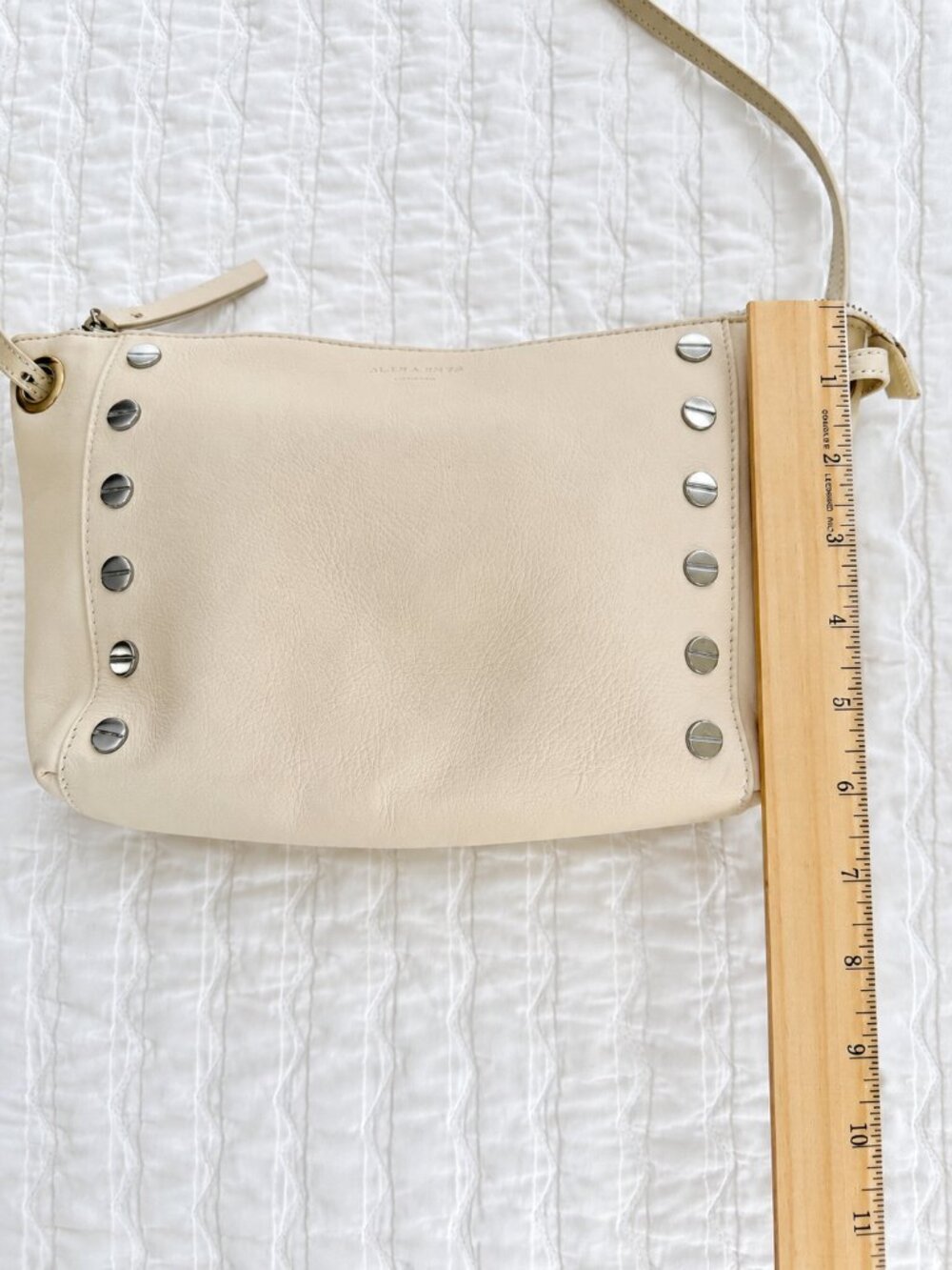 Gloria Ortiz Cream Leather Studded Shoulder Bag & Matching Walle | Made in Spain - Picture 3 of 8